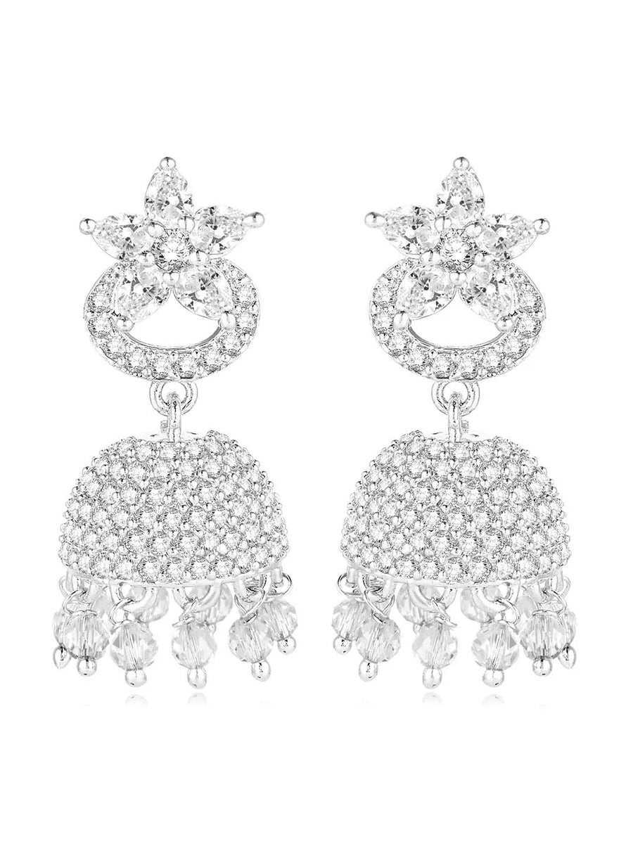 CZ Jhumki Earrings – Traditional CZ Jewellery by Peora