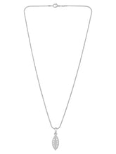 Leaf-Inspired Allure CZ Pendant Set by Peora. Silver-plated pendant set with leaf-inspired design & earrings.