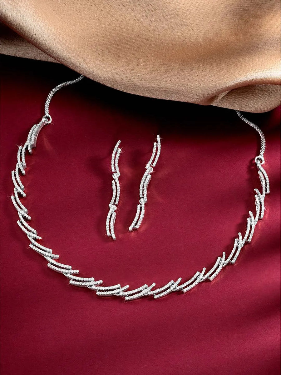 CZ Necklace Set – Dazzling Stone Jewellery by Peora

