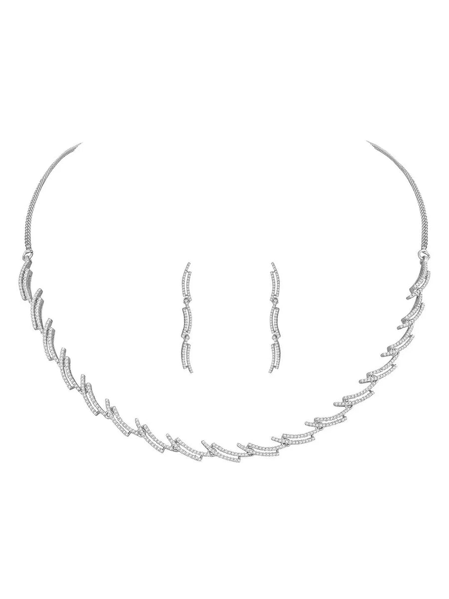 CZ Necklace Set – Dazzling Stone Jewellery by Peora
