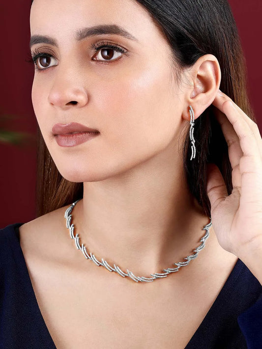 CZ Necklace Set – Dazzling Stone Jewellery by Peora

