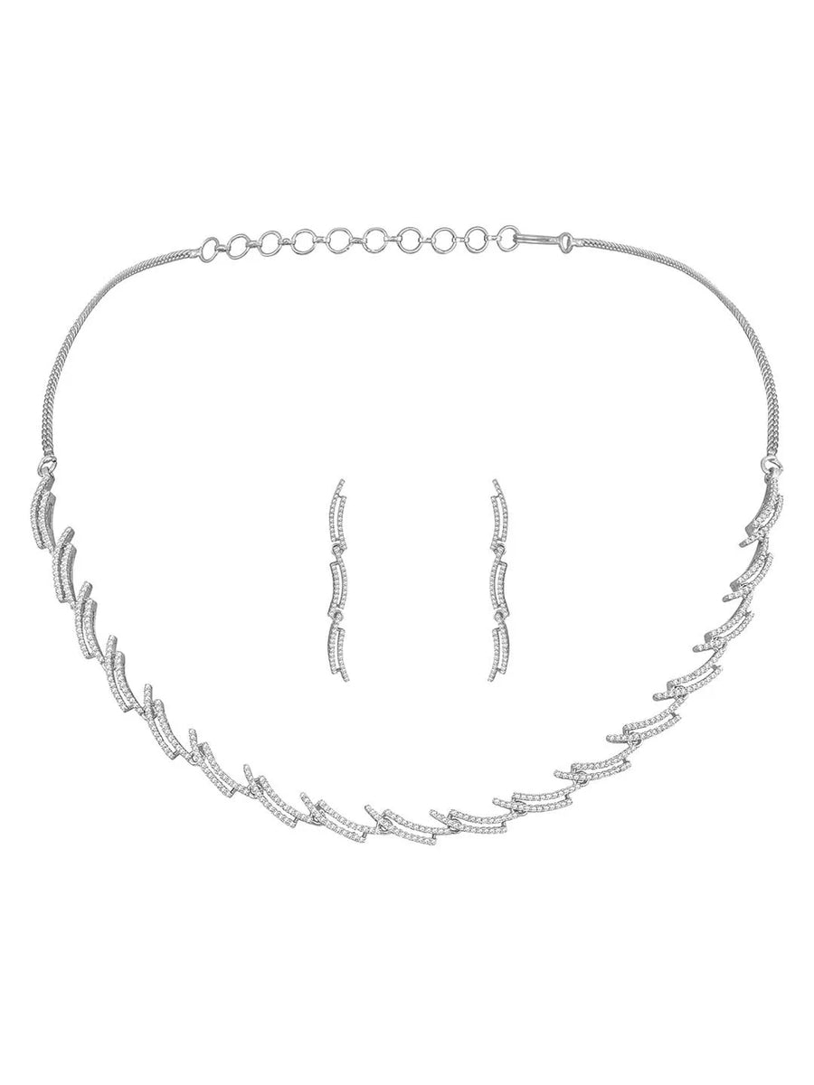 CZ Necklace Set – Dazzling Stone Jewellery by Peora

