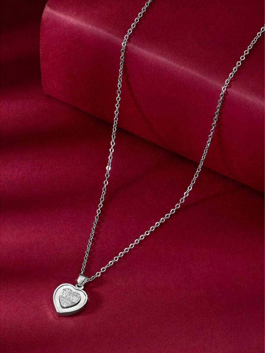 Heart CZ Necklace Set by Peora – Romantic Fashion Jewellery

