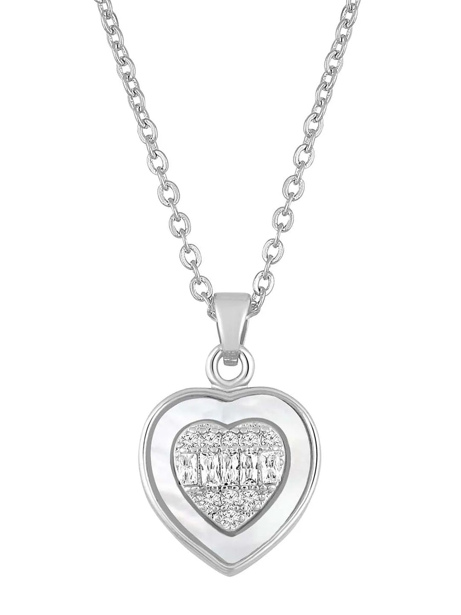 Heart CZ Necklace Set by Peora – Romantic Fashion Jewellery

