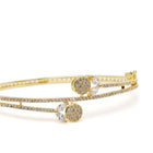 Elegant CZ Studded Kada Bracelet in Gold featuring Cubic Zirconia kada bracelet  
