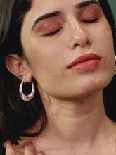 925 Silver Twisted Oval Hoop Earrings