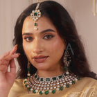 Royal Radiance Choker Set with Crystal - Green