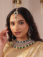 Royal Radiance Choker Set with Crystal - Green