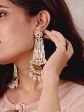 Pearl Crown Spark Dangle Earrings