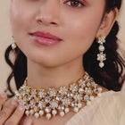 Floral Kundan Pearl Necklace & Tikka