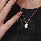 Radiant Sleek Sparkle CZ Necklace Set - Silver