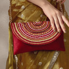 Stylish Evening Cocktail Clutch - Maroon