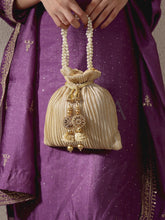 Textured Potli with Pearl Handle