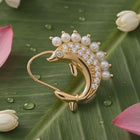 Gold Plated Pearl Adorned Dolphin Nath