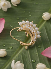 Gold Plated Pearl Adorned Dolphin Nath