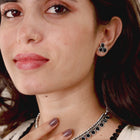 Minimal Aura Oxidized Necklace Set - Black