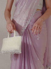 Fringed Crystal Beaded Hand Purse - White