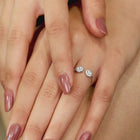Elegant Silver-Plated 925 CZ Twin Halo Ring