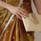 Gold Bling Stone Gold Envelope Clutch Bag