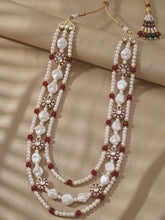 Gold Plated Pearl Heirloom Groom Necklace Maroon