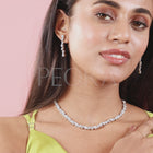 CZ Necklace with Vine Leaf Design