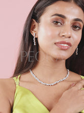 CZ Necklace with Vine Leaf Design