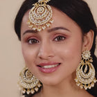 Royal Radiance Kundan Pearl Maangtikka Earring Set - White