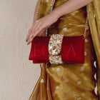 Fashionable Clutch Couture Purse - Maroon