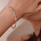 Heart Linked CZ Studded Gold Bracelet