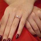 925 Silver CZ Classic Solitaire Ring - Rose Gold