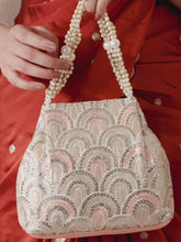 Sequin Wave Embellished Potli Bag - Peach