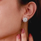 Floral Sparkle CZ Stud Earrings