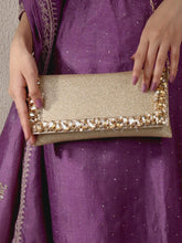 Dazzle in Hand Sleek Party Clutch - Gold