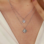 Glistening Petals CZ Pendant Chains - Silver