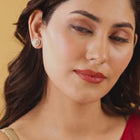Sparkling Circle Halo Stud Earrings