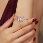 Royal Kada with Square CZ Glam Accents - Rose Gold