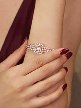 Royal Kada with Square CZ Glam Accents - Rose Gold
