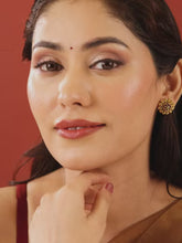 Floral Faux Ruby Stud Earrings