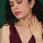 Solitaire Glow CZ Pendant Earring Ring Set