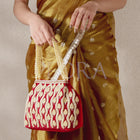 Embroidered Beaded Potli Purse - Maroon