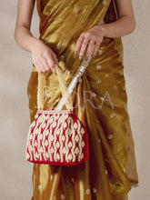 Embroidered Beaded Potli Purse - Maroon
