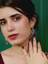 Elegant Floral CZ Drop Earrings - Silver