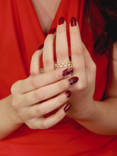 Gold Multi-Row CZ Statement Ring