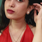 Glam Pearl & Crystal Floral Pendant Set