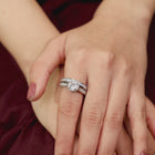 Forever CZ Solitaire Tennis Couple Ring Set