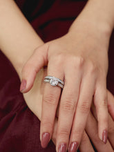 Forever CZ Solitaire Tennis Couple Ring Set