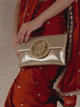 Roundabout Design-Crafted Clutch - Gold
