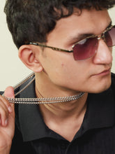 Dual Layer Cuban Chain Silver Necklace For Men
