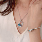 Ocean Heart Crystal Pendant & Bracelet Set
