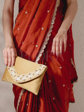 Gilded Glamour Evening Hand Clutch - Light Brown